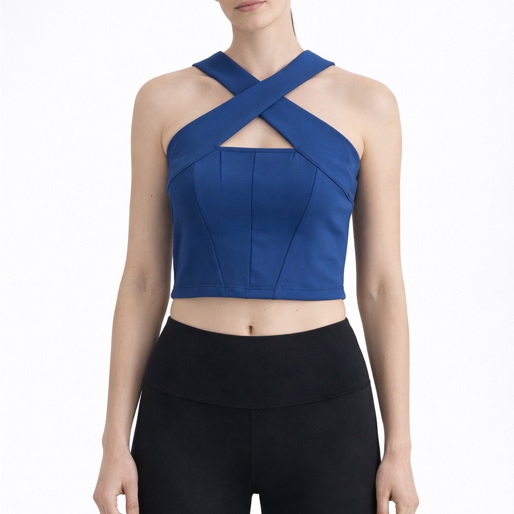 The Giving Movement Blue Corset Sports Bra size M